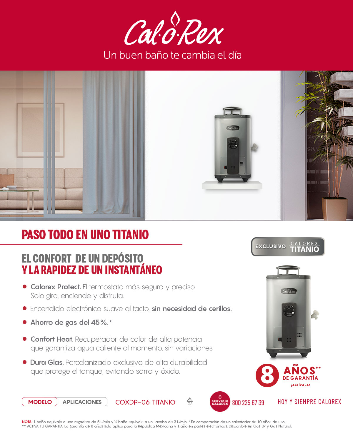 Calentadores de Agua de Paso Titanio Calorex Rapida Recuperación Home Depot México